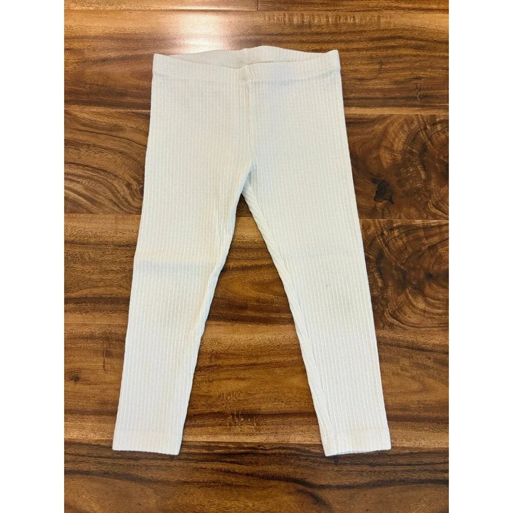 Tea Collection Textured Leggings, Cream, Size 4T